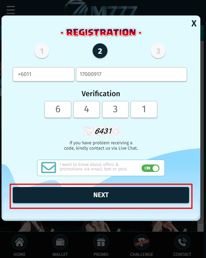 M777 registration 5